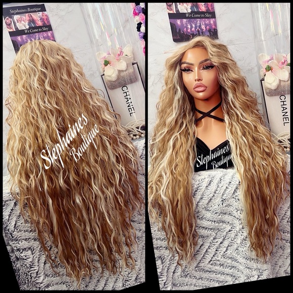 Human Hair Blended Lace Front Lace Part Wig - Picture 7 of 9